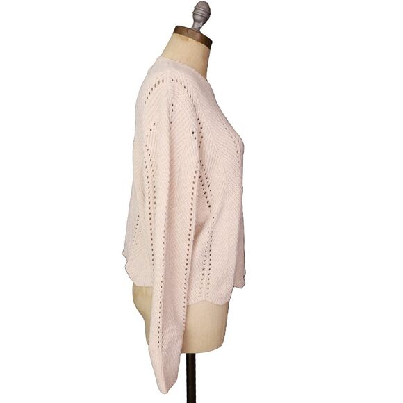 MICHAEL STARS Lakin Cropped Crewneck Pullover Sweater Petite LP Chalk Ivory B60 - Picture 3 of 6